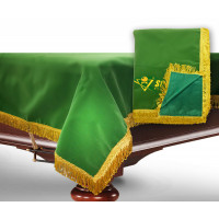 Чехол для б/стола 12-3 (зеленый с желтой бахромой, с логотипом)