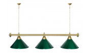 Лампа STARTBILLIARDS 3 пл. (плафоны зеленые матовые,штанга золотая,фурнитура золото,2)