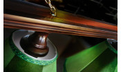 Лампа Классика 2 6пл. ясень (№1,бархат зеленый,бахрома желтая,фурнитура золото)