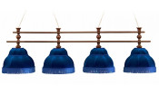 Лампа Барон-Люкс 4пл. ясень (№1,бархат синий,бахрома синяя,фурнитура золото)