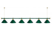 Лампа STARTBILLIARDS 6 пл. (плафоны зеленые матовые,штанга хром,фурнитура хром,2)
