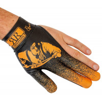 Бильярдная перчатка на левую руку черно-оранжевая, линейка аксессуаров Renzline, коллекция Renzo Longoni Player
